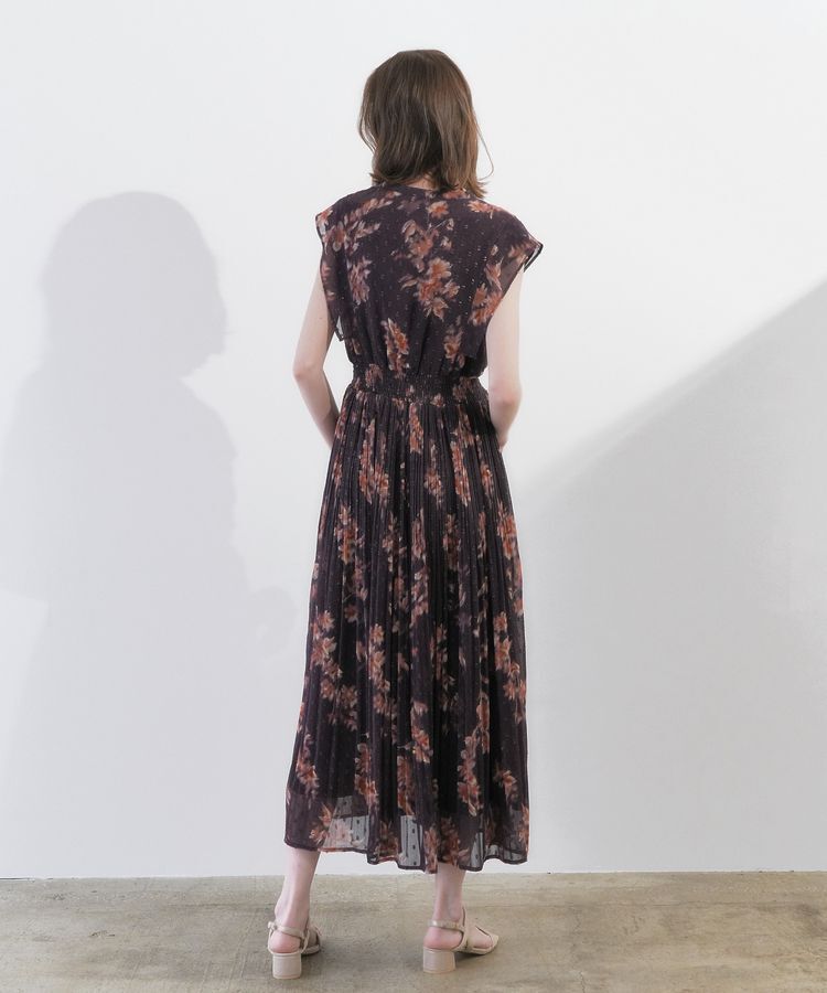 YECCA VECCA「ぼかし柄プリーツワンピース」|ワンピース|