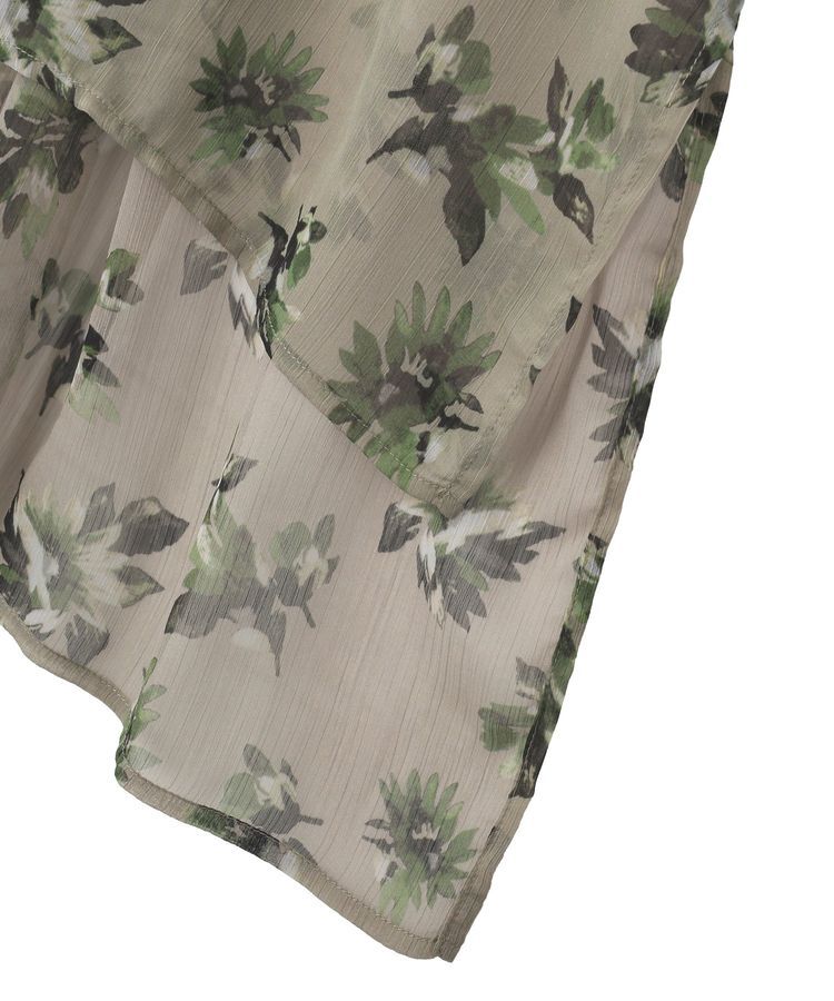 YECCA VECCA「フラワー柄シアーロングシャツ」|シャツ・ブラウス|