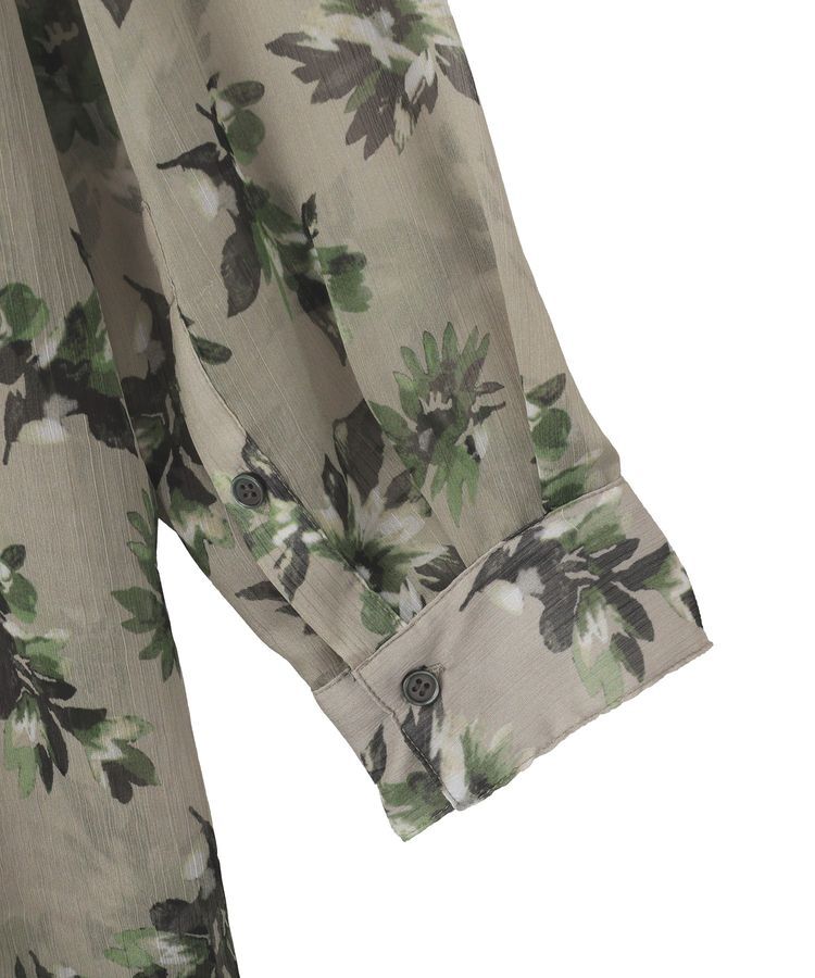 YECCA VECCA「フラワー柄シアーロングシャツ」|シャツ・ブラウス|