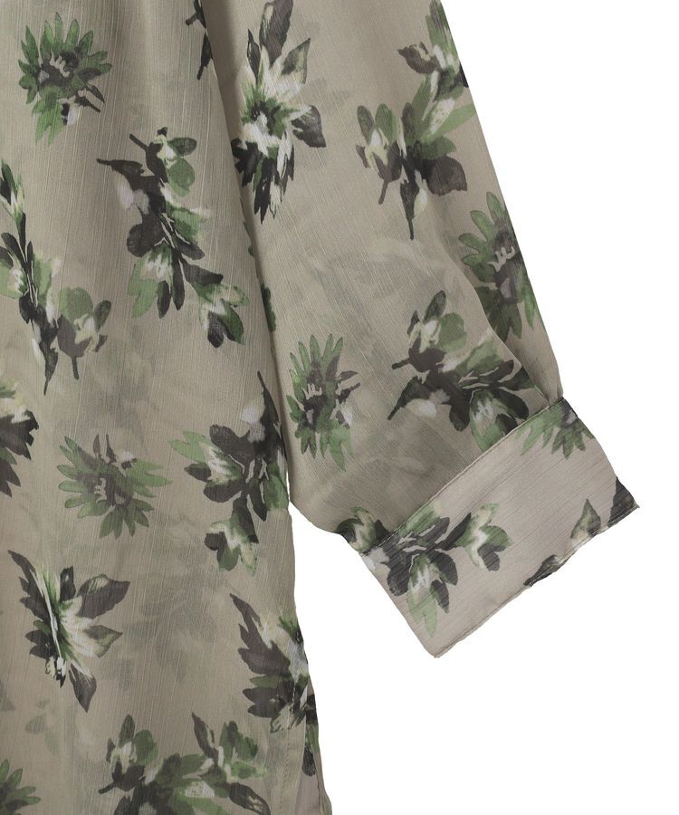 YECCA VECCA「フラワー柄シアーロングシャツ」|シャツ・ブラウス|