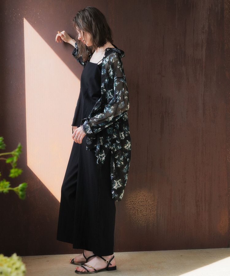 YECCA VECCA「フラワー柄シアーロングシャツ」|シャツ・ブラウス|