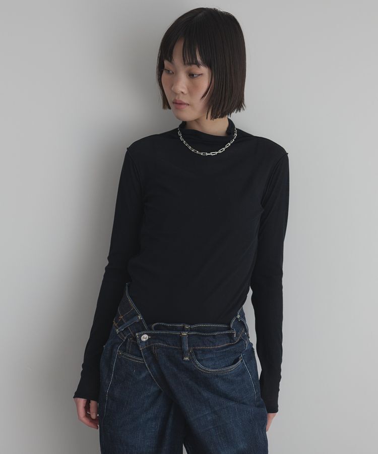 GARAGE OF GOOD CLOTHING「【日本製】無地シアーハイネックプルオーバー」|Tシャツ・カットソー|Black