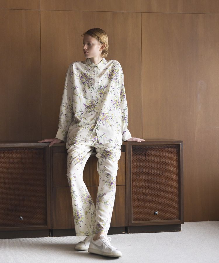 GARAGE OF GOOD CLOTHING「【日本製】ピーチファイユフラワープリントロングシャツ」|シャツ・ブラウス|