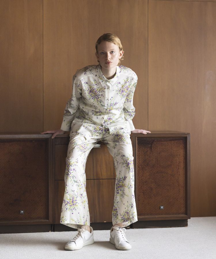 GARAGE OF GOOD CLOTHING「【日本製】ピーチファイユフラワープリントロングシャツ」|シャツ・ブラウス|