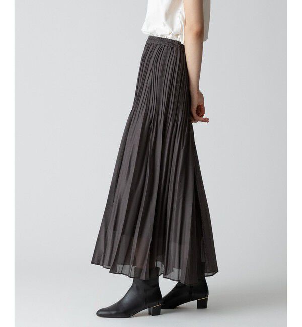 allureville「オーガンジーフェードプリーツスカート」|スカート|