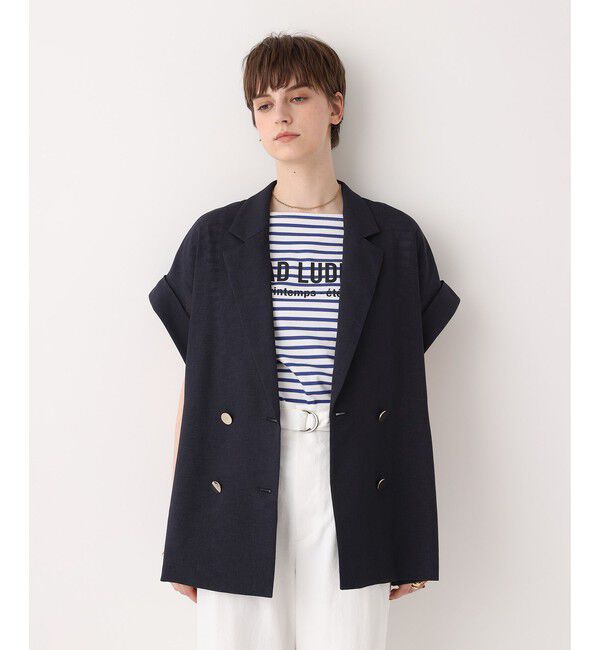 allureville「スラブメッシュフレンチスリーブジャケット」|テーラードジャケット|