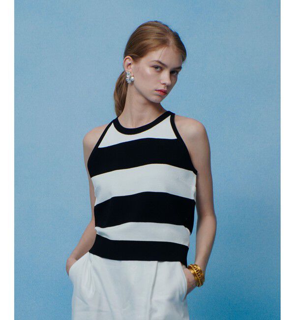 LOULOU WILLOUGHBY「【LOULOU WILLOUGHBY】カノコワイドボーダータンク」|ニット・セーター|