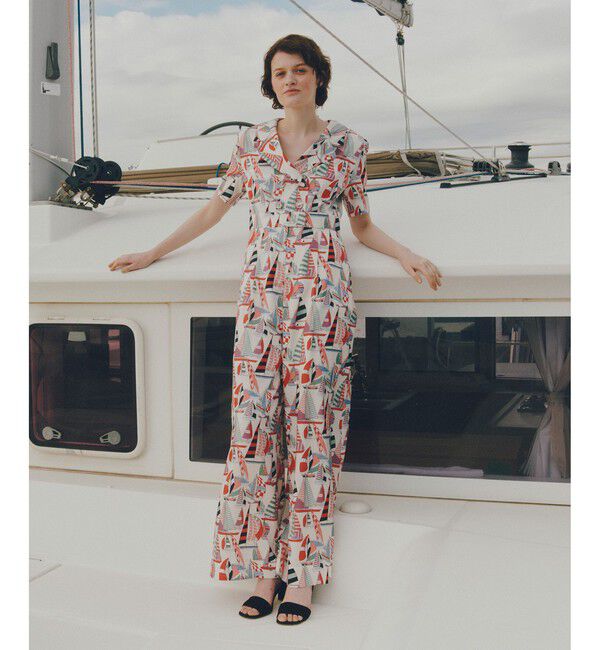 LOULOU WILLOUGHBY「【LOULOU WILLOUGHBY】RATTI マリーナプリントオールインワン」|オールインワン|