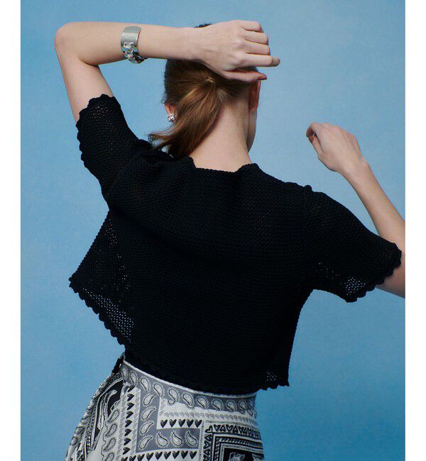 LOULOU WILLOUGHBY「【LOULOU WILLOUGHBY】メッシュクロッシェボレロカーディガン」|カーディガン|