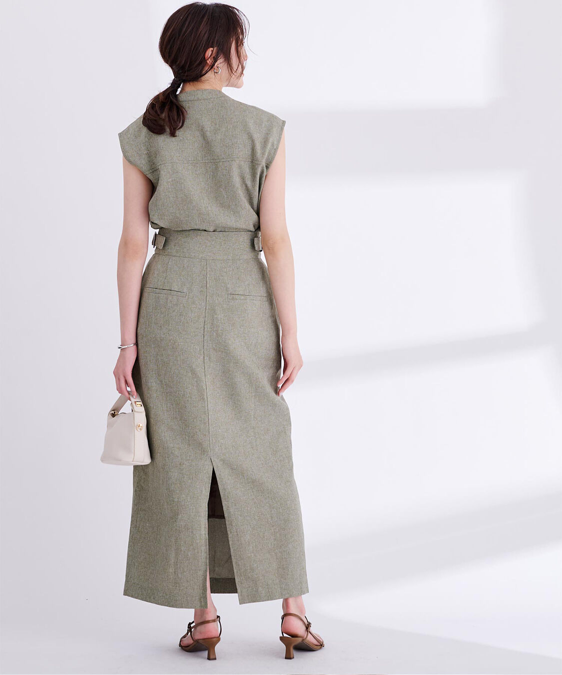 ur's「リネンライクサイドベルトデザインタイトスカート」|スカート|