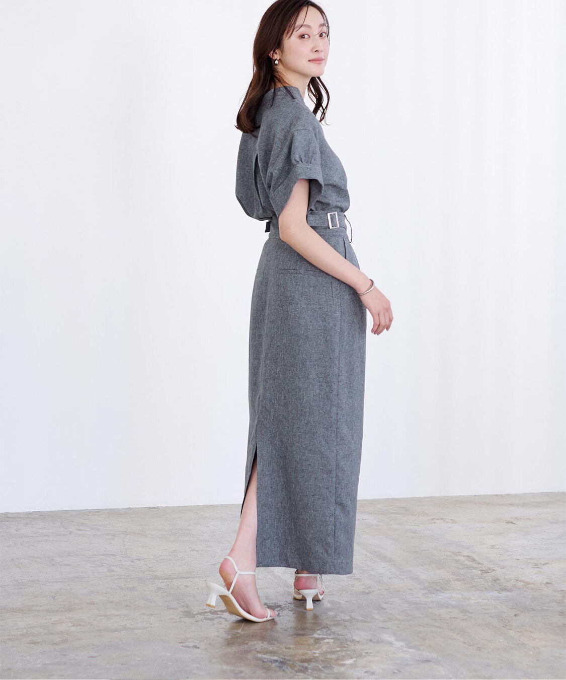 ur's「リネンライクサイドベルトデザインタイトスカート」|スカート|
