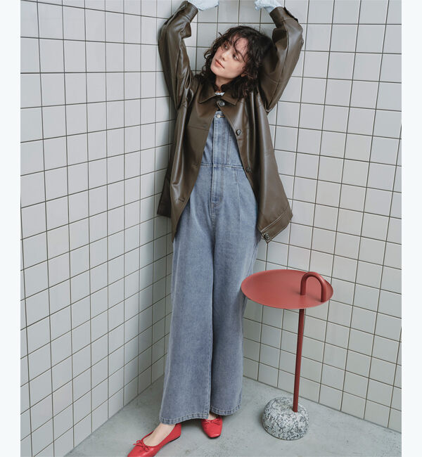 titivate「キャミソールデニムオールインワン」|デニム|