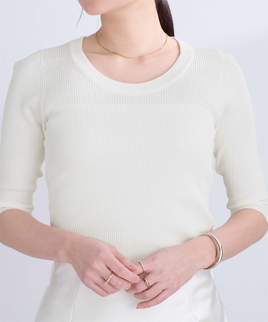 ur's「Uネックリブニット」|ニット・セーター|