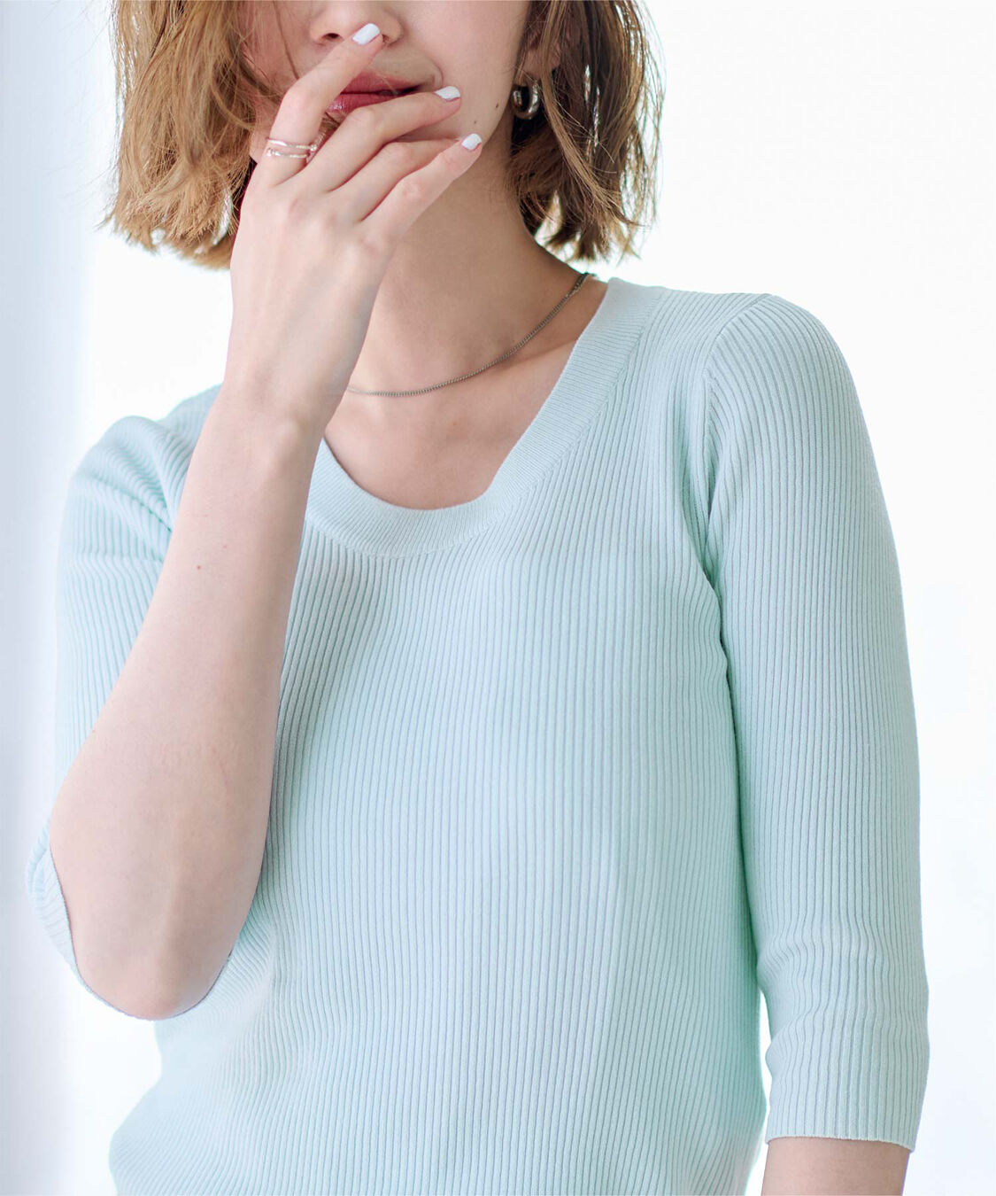 ur's「Uネックリブニット」|ニット・セーター|