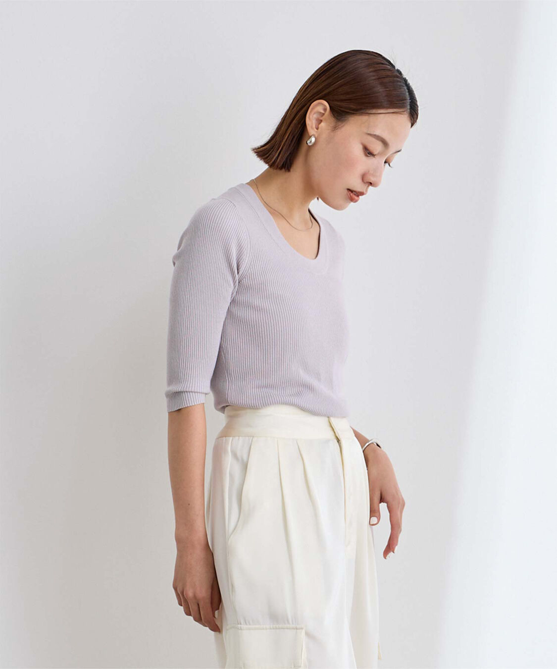 ur's「Uネックリブニット」|ニット・セーター|