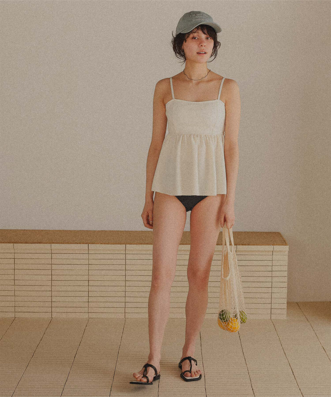 titivate「ペプラムギャザーデザインビスチェビキニ」|ビキニ|