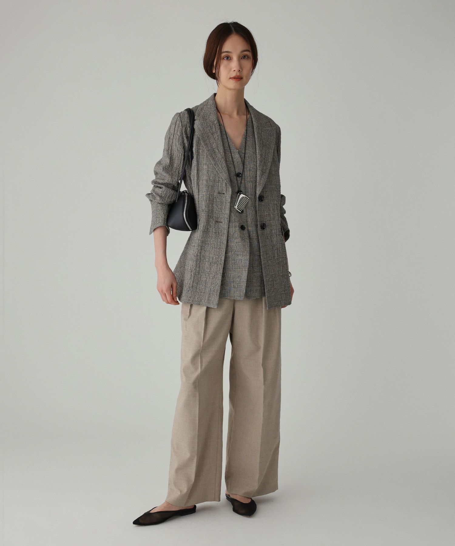 BABYLONE「クレープリネンジャケット」|テーラードジャケット|