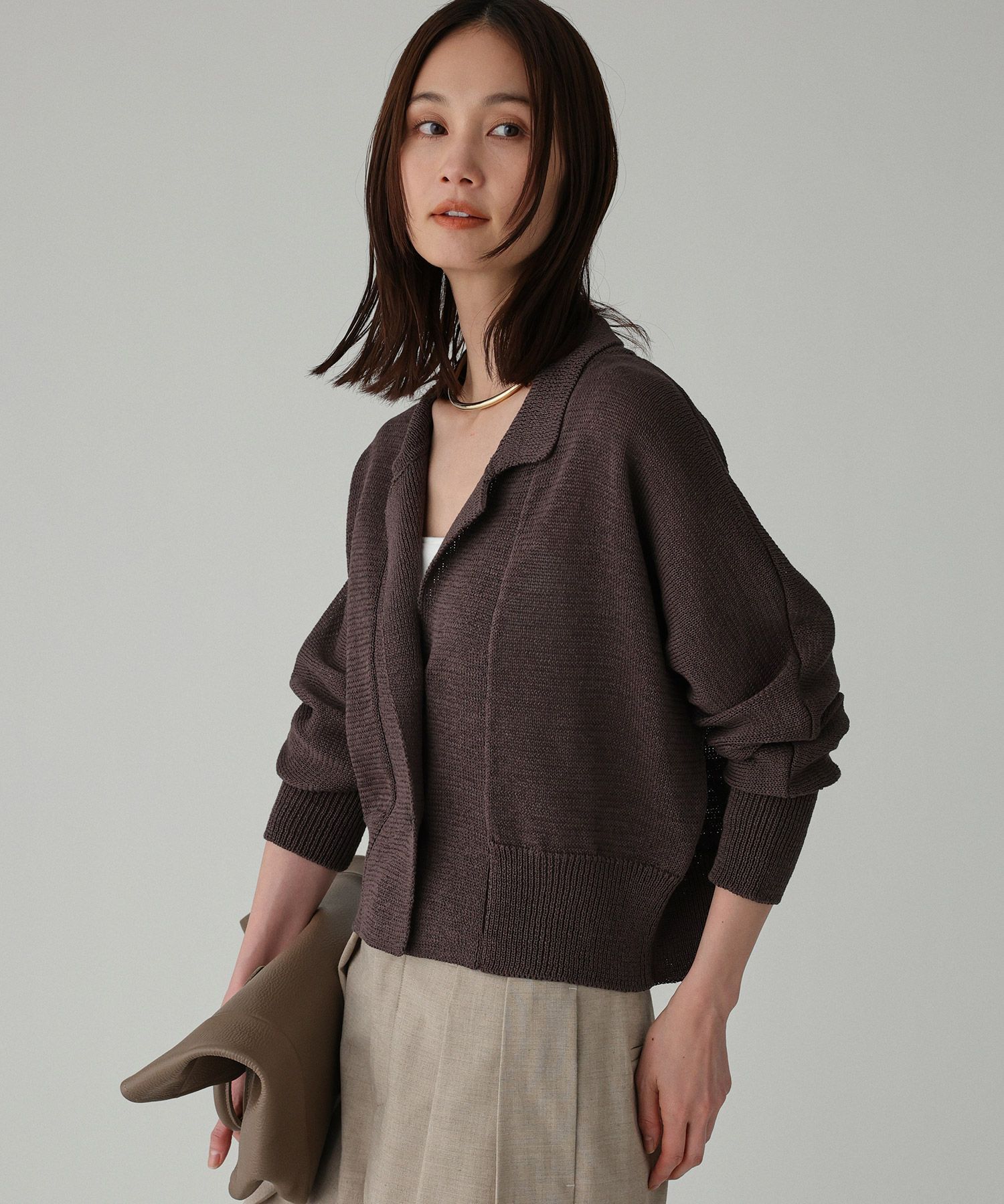 BABYLONE「ニュアンスニットジャケット」|ニット・セーター|