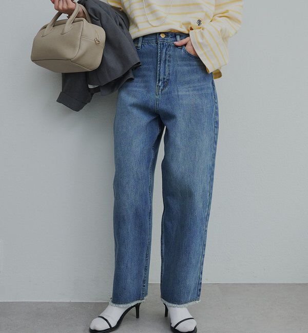  「《リバイバル》【低身長/高身長対応】タテストレッチ足長デニムパンツ」|その他|ブルー