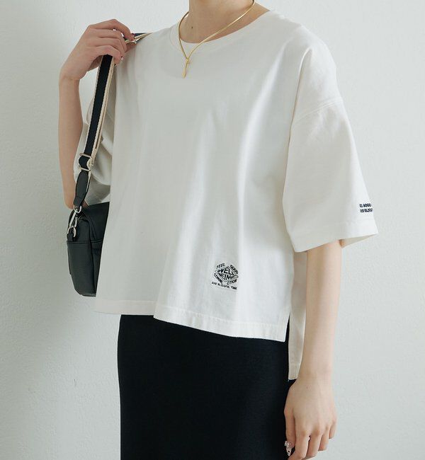  「【F&B】オーガニックコットン混ロゴTシャツ」|プルオーバー|オフホワイト