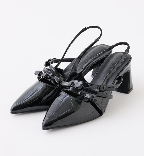  「リボンヒールミュール」|その他|ブラック