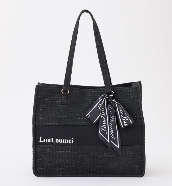  「【LouLoumei】スカーフ付ツイード横長キャリーオントート／自立可能／推し活」|ショルダー・メッセンジャー|