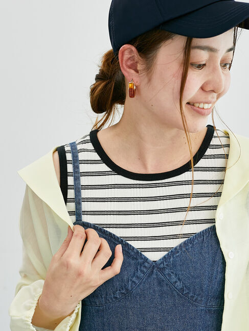 Lugnoncure「マルチボーダータンクトップ《2025summer catalog item》」|タンクトップ|ブラック