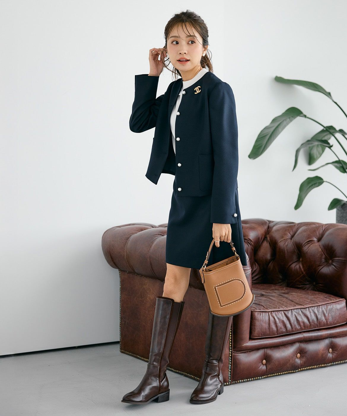 Maglie le cassetto「《曽田茉莉江コラボ》パールボタン巻きミニスカート」|スカート|