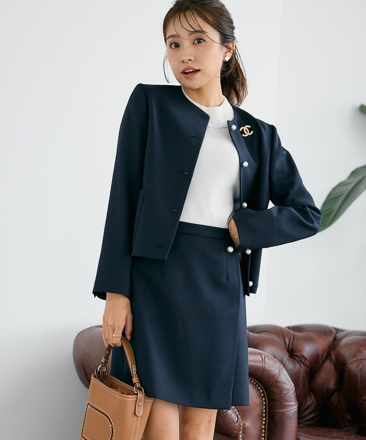 Maglie le cassetto「《曽田茉莉江コラボ》パールボタン巻きミニスカート」|スカート|