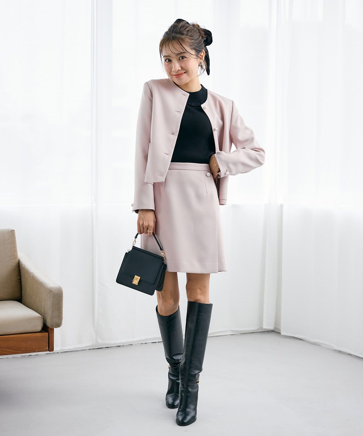 Maglie le cassetto「《曽田茉莉江コラボ》パールボタン巻きミニスカート」|スカート|