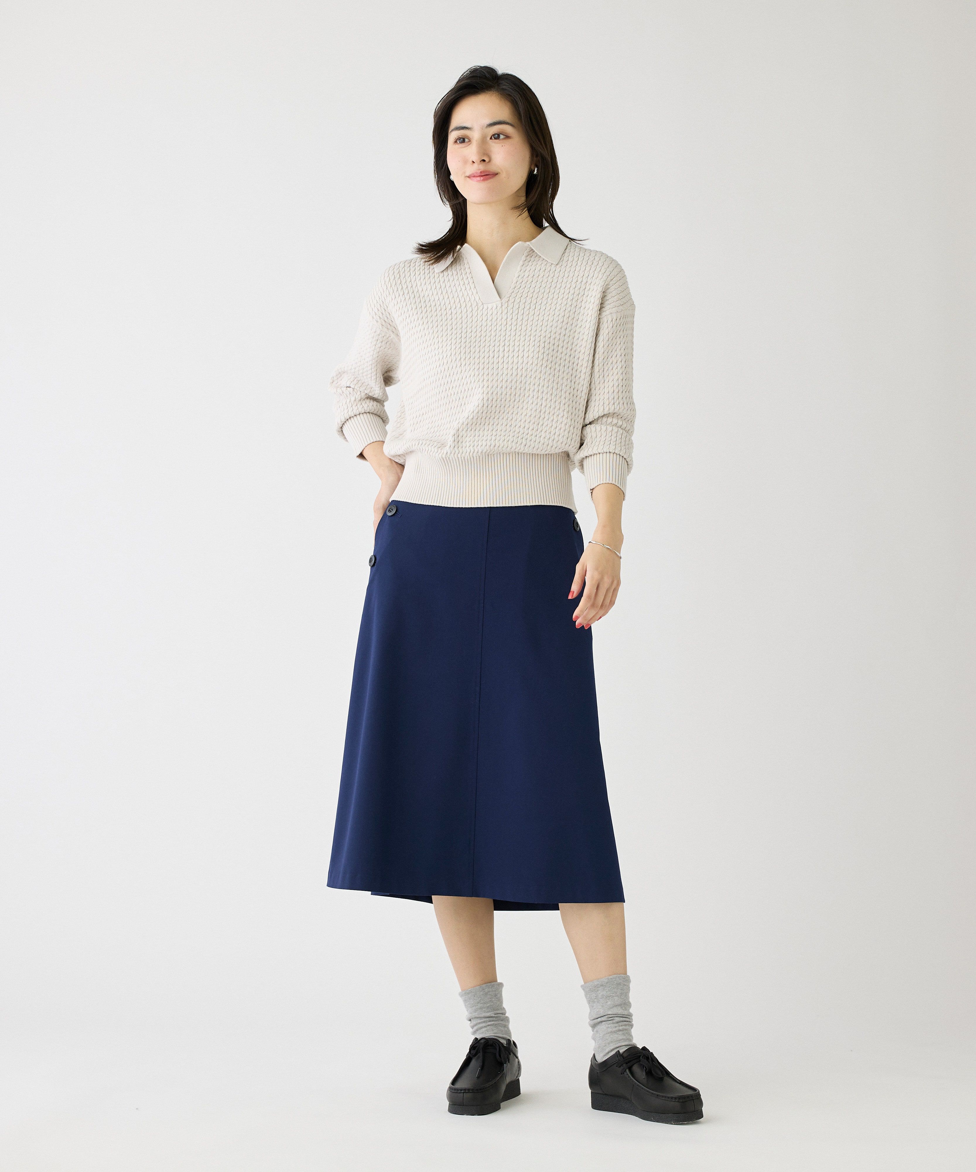 DAY by DAY it&rsquo;s international「フロントボタンAラインスカート」|台形|