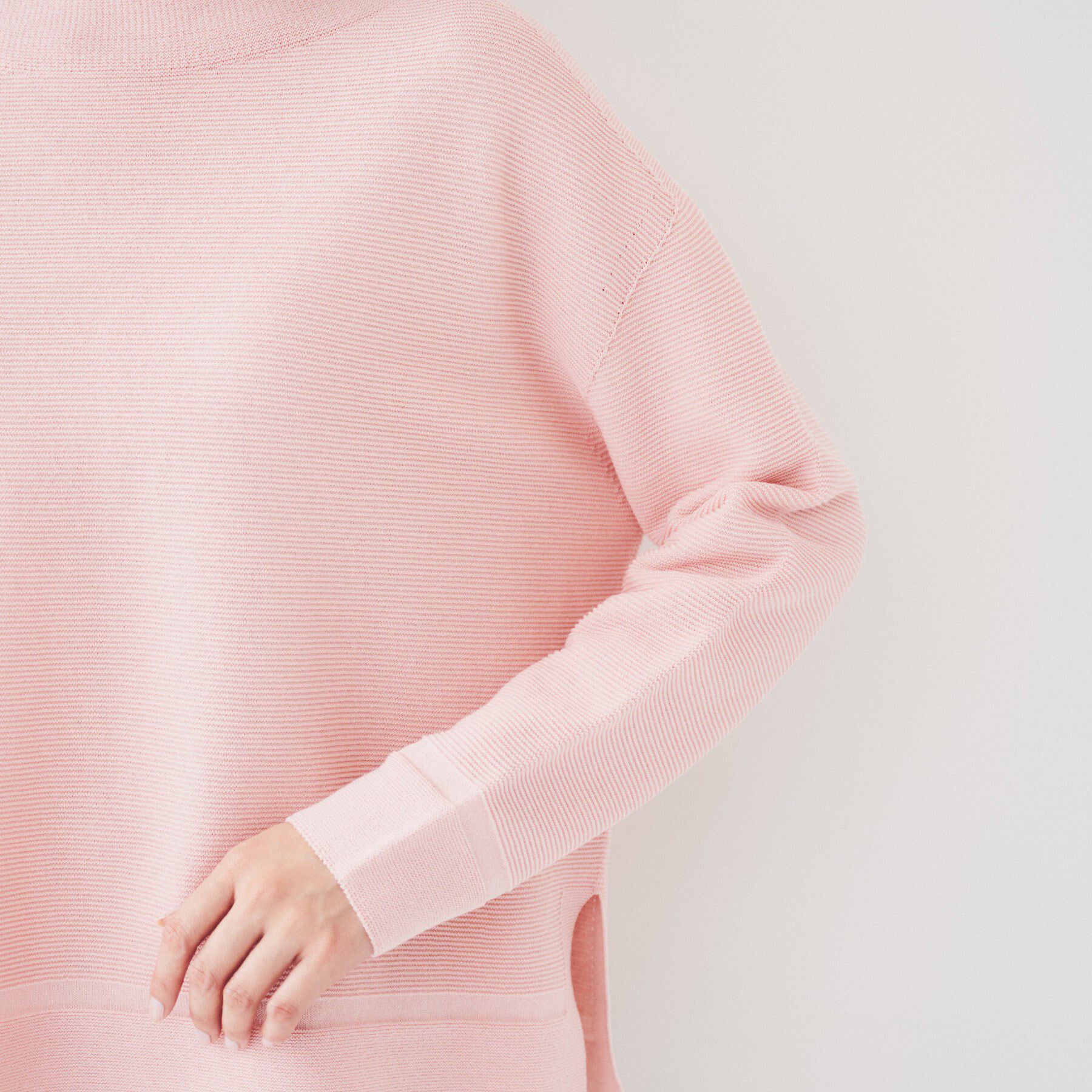 UNTITLED「【体型カバー/春素材】コットン混 ガーターニット」|ニット・セーター|