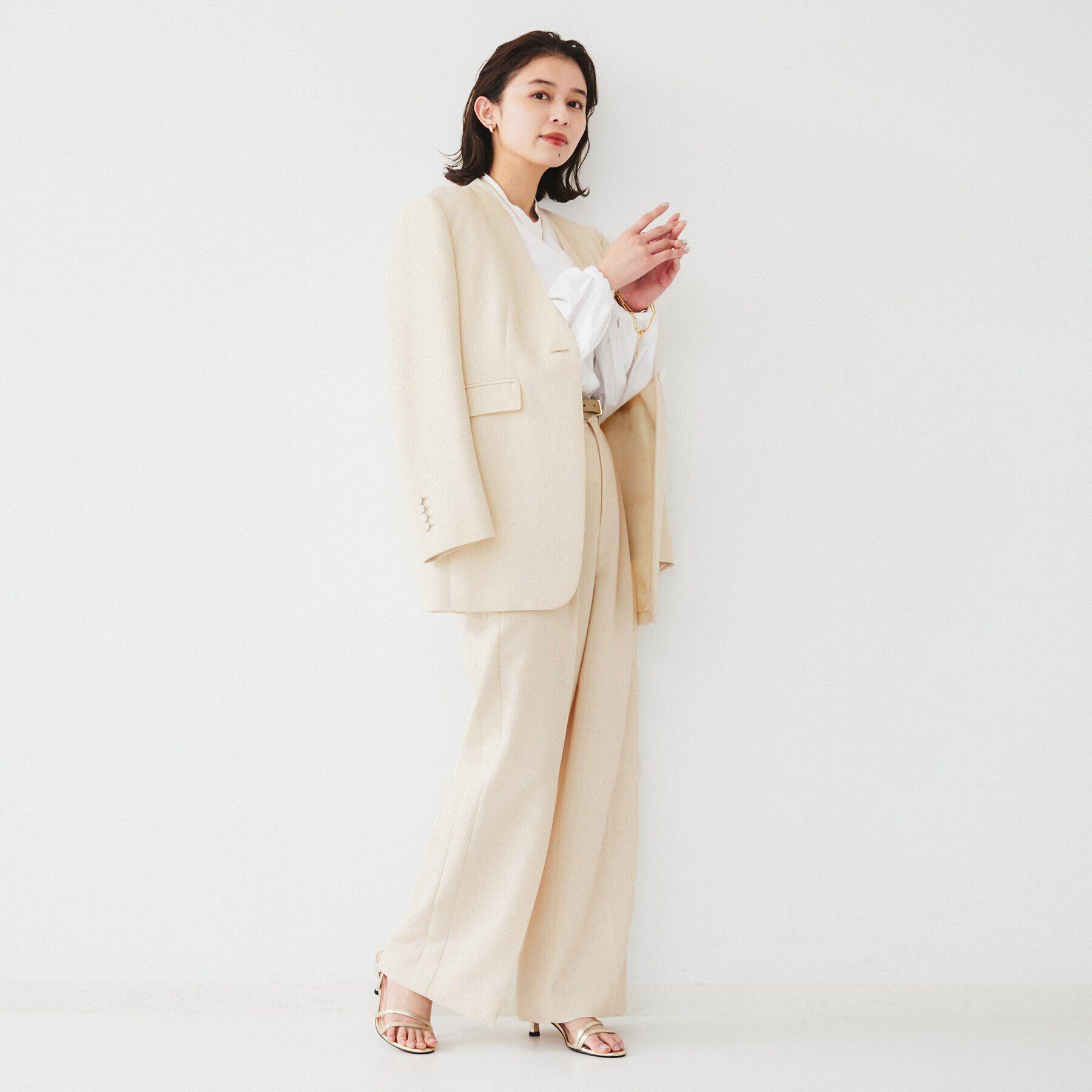 UNTITLED「【セットアップ可能】リネンライクキャンバス ワイドパンツ」|その他|