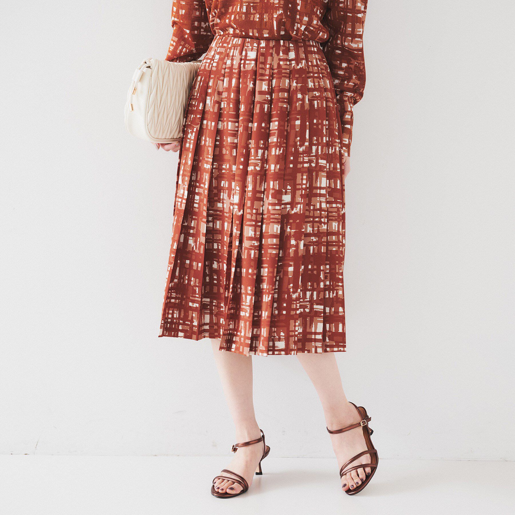 UNTITLED「【セットアップ可能】チェックプリント プリーツスカート」|スカート|