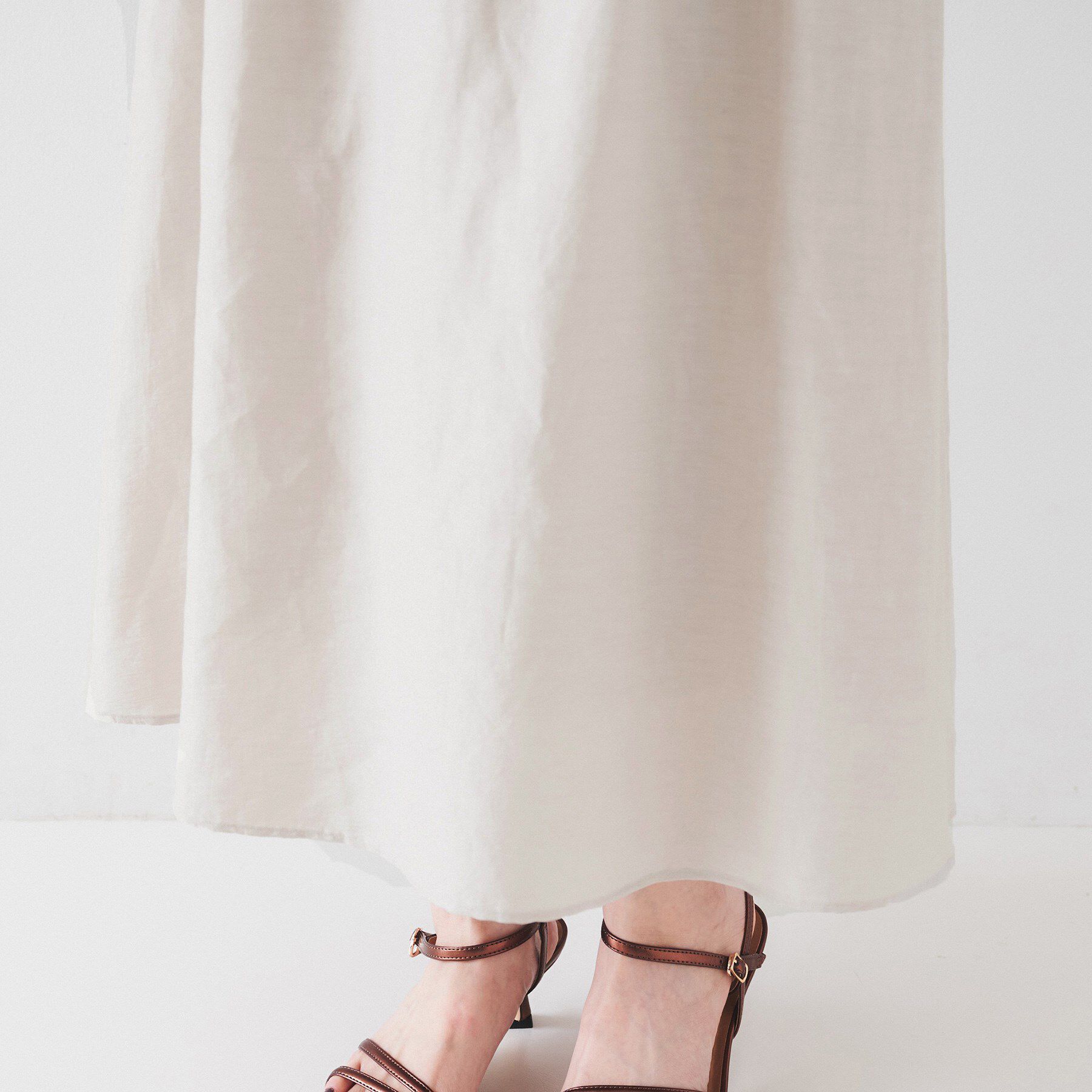 UNTITLED「【セットアップ可能/手洗い可】リネン混フレアスカート」|スカート|