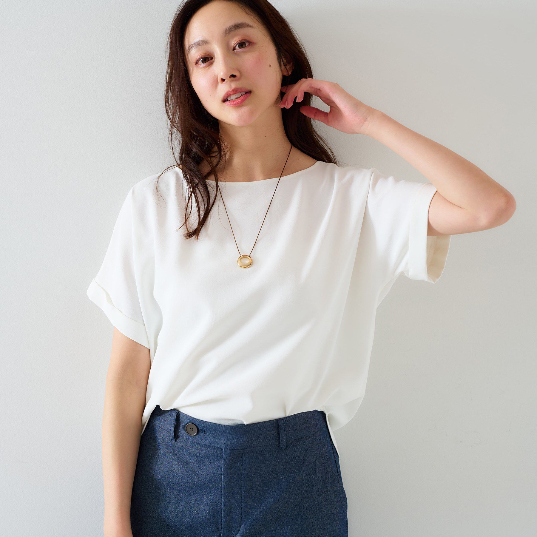 UNTITLED「【セットアップ可/接触冷感/イージーケア】リラクミスト　2WAYブラウス」|シャツ・ブラウス|