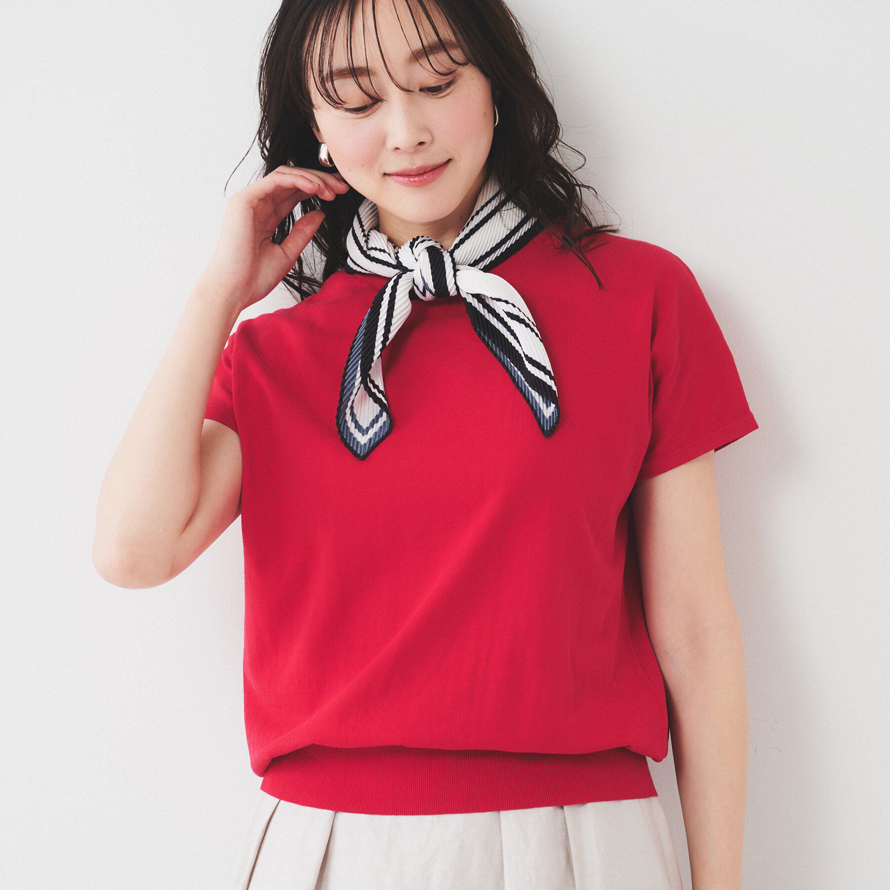 UNTITLED「【11色展開/コットン100/アンサンブル可能】 プルオーバーニット」|ニット・セーター|