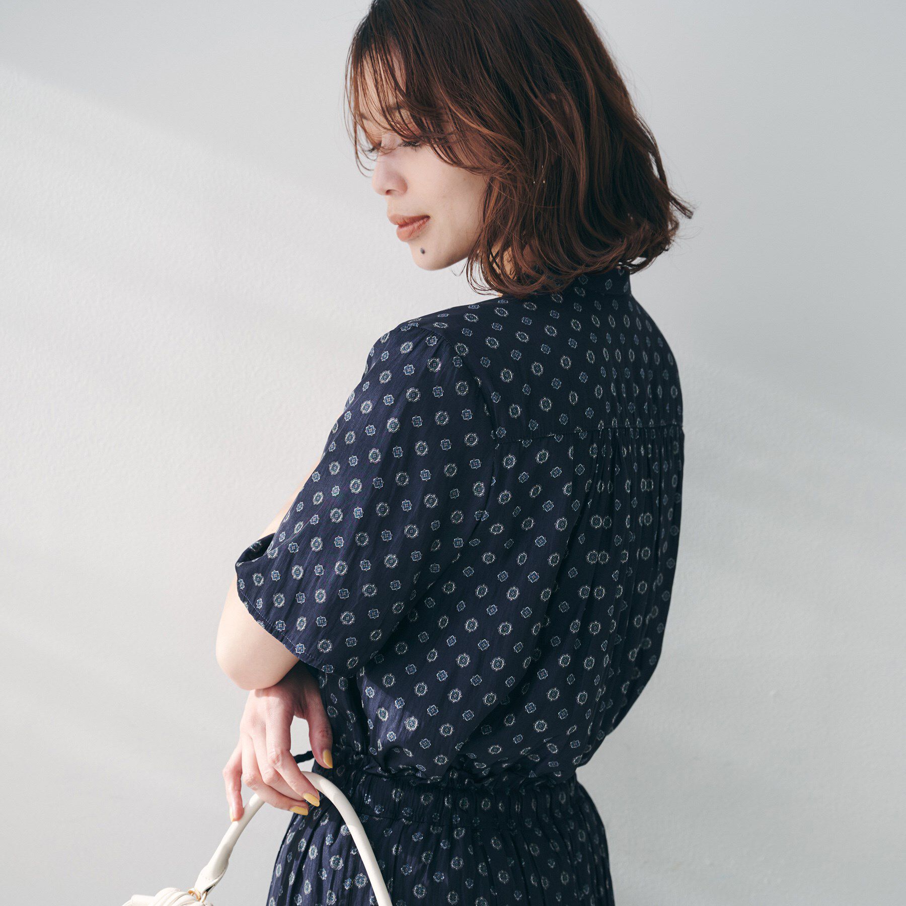 UNTITLED「【セットアップ可能/オンオフ】小紋柄ブラウス」|シャツ・ブラウス|