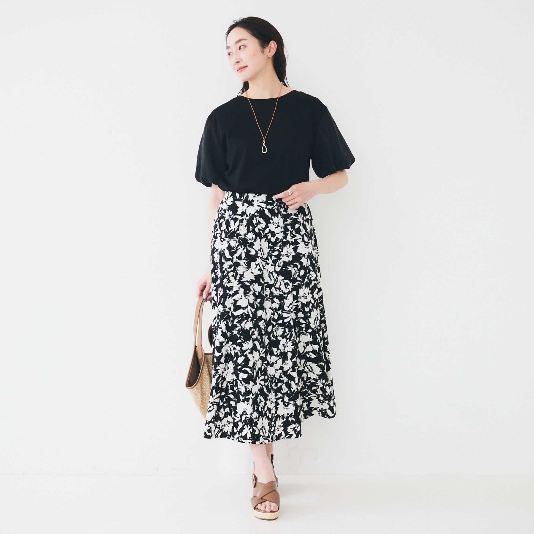 UNTITLED「【二の腕カバー/洗える】袖シアーバルーンプルオーバー」|Tシャツ・カットソー|