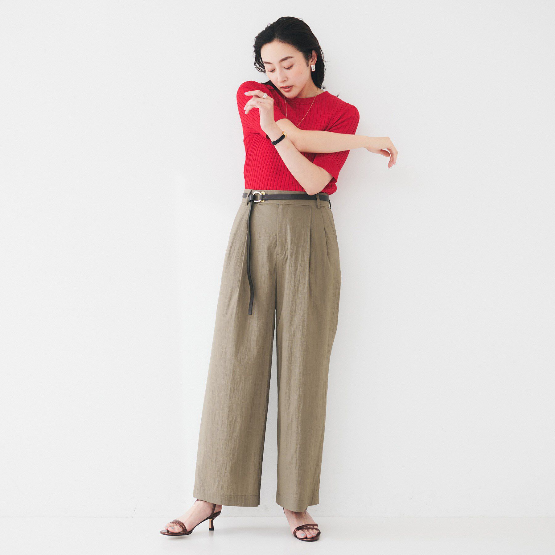 UNTITLED「【後ろウエストゴム/洗える】2タックワイドパンツ」|その他|