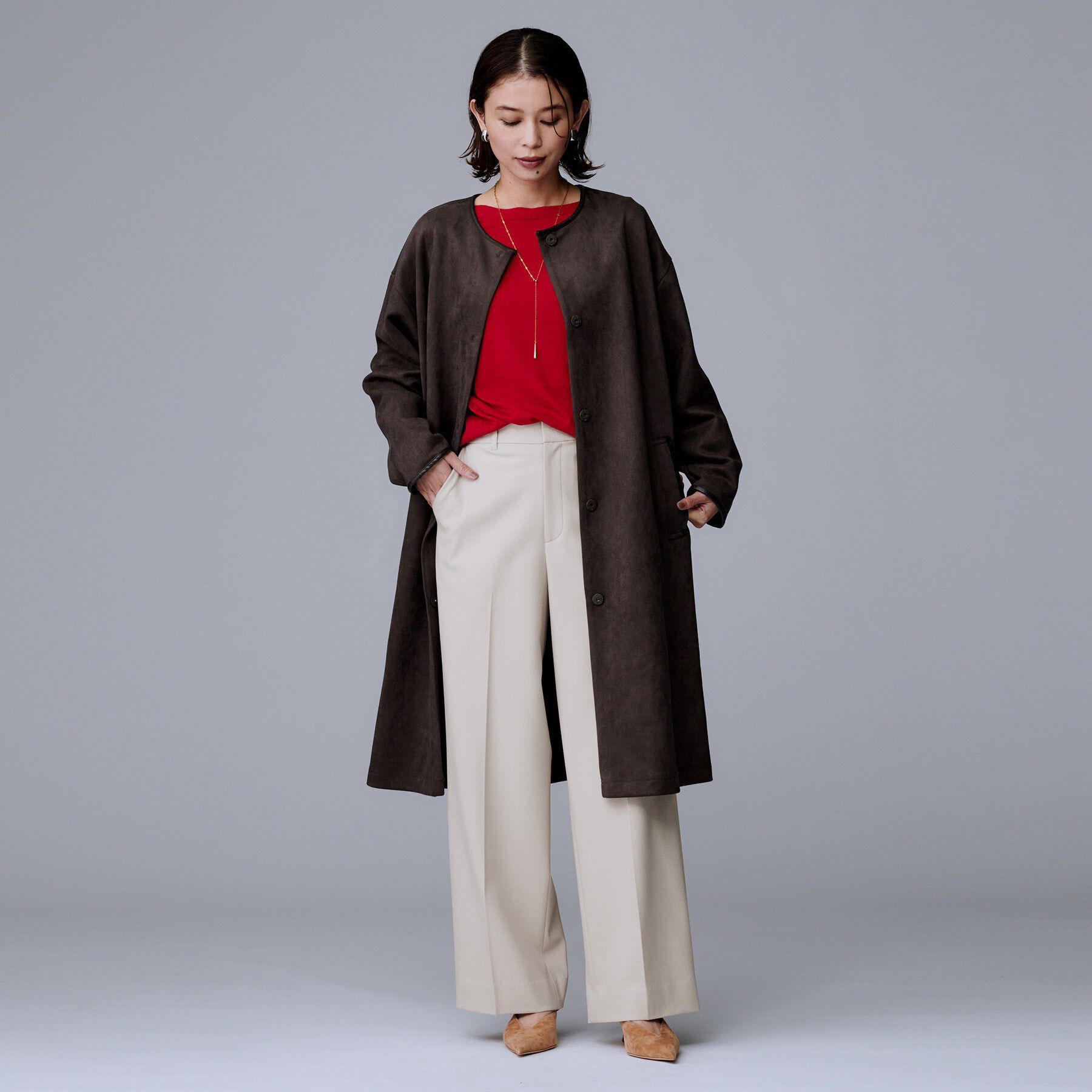 UNTITLED「【あったか素材/ストレッチ性】裏起毛ワイドパンツ」|その他|