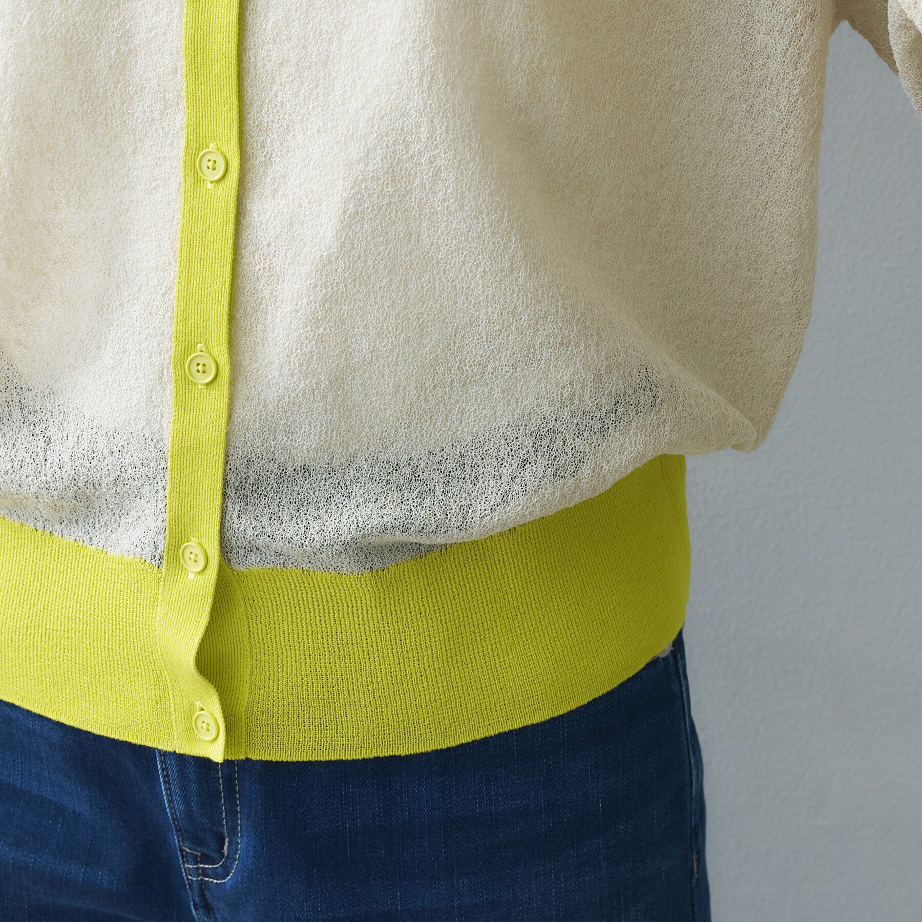 UNTITLED「【洗える】シアーニットカーディガン」|カーディガン|