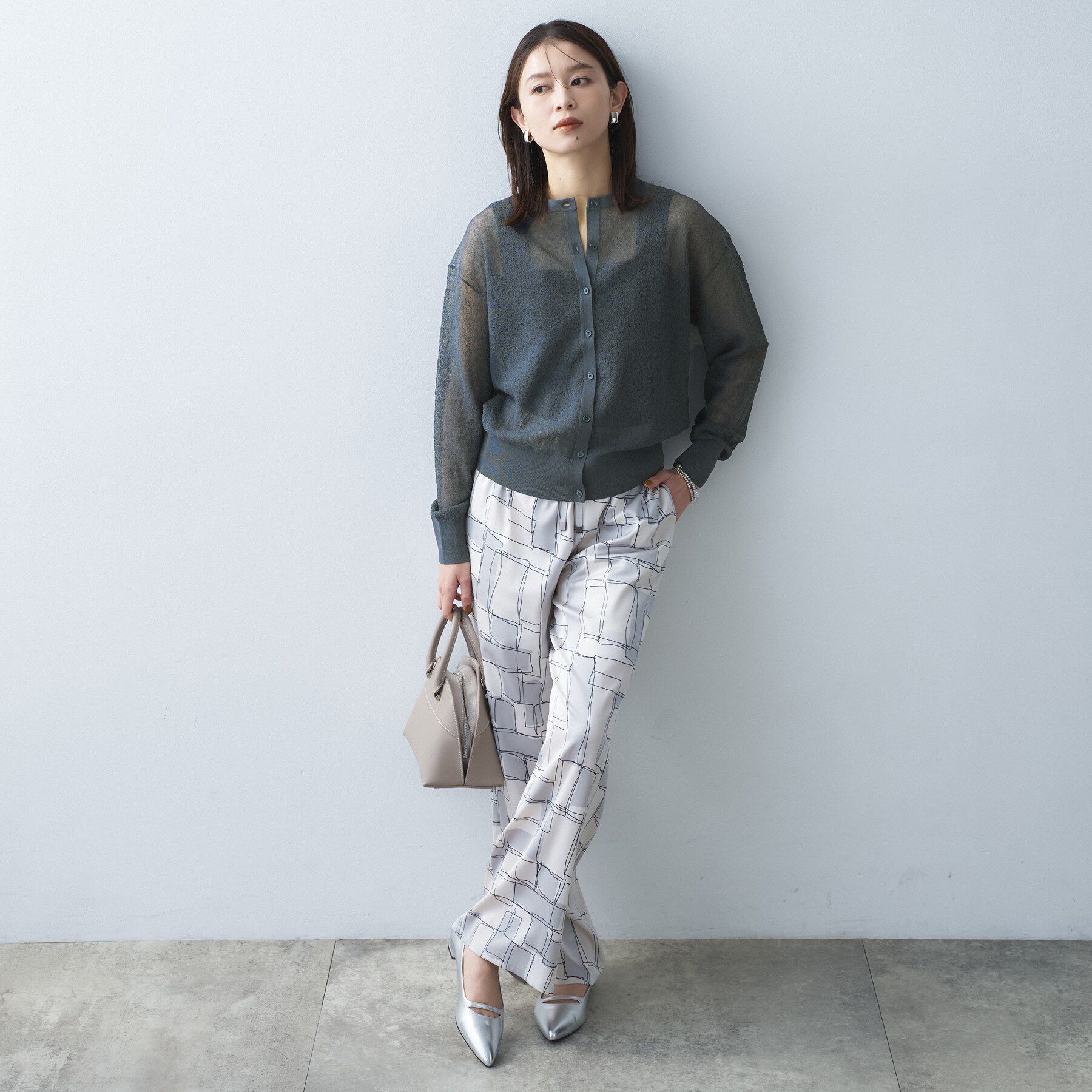 UNTITLED「【洗える】シアーニットカーディガン」|カーディガン|