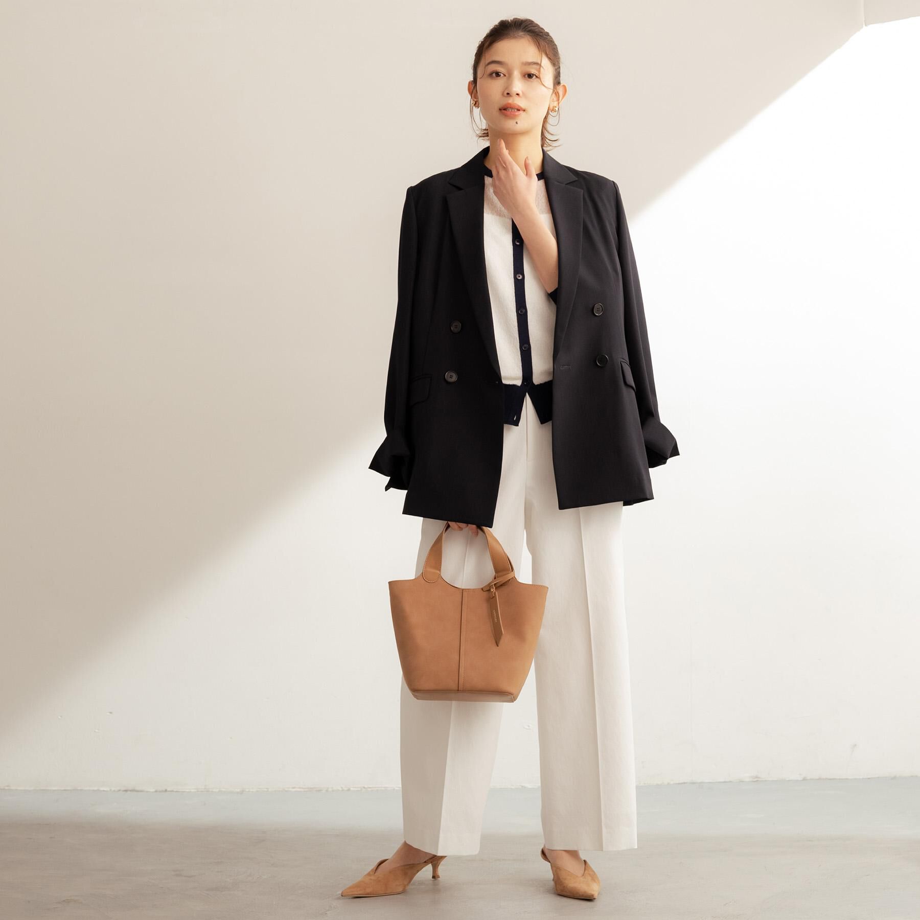 UNTITLED「【洗える】シアーニットカーディガン」|カーディガン|