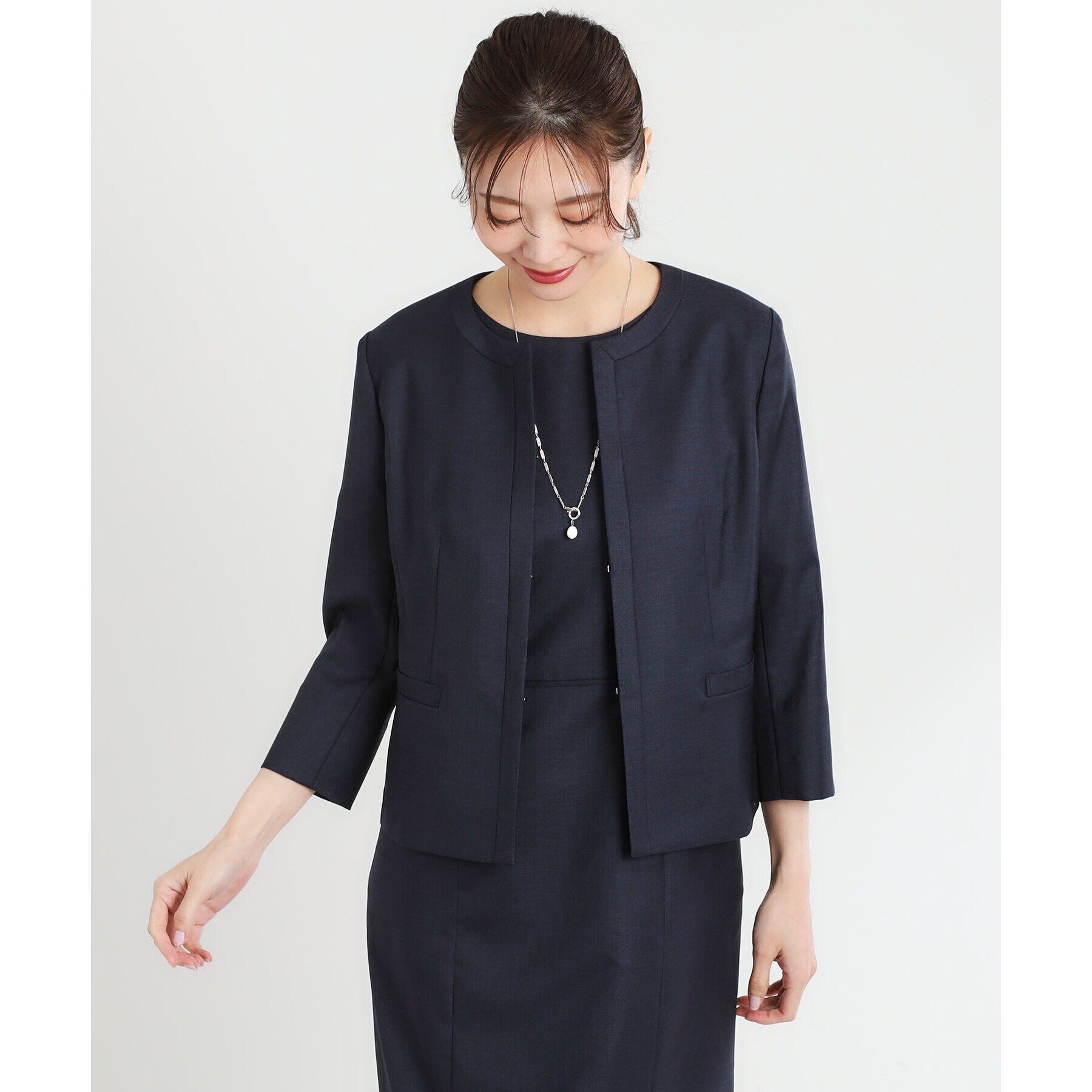 Reflect「【夏SALE／UVカット／接触冷感／洗える／セットアップ可】ドライタッチジャケット」|ノーカラージャケット|