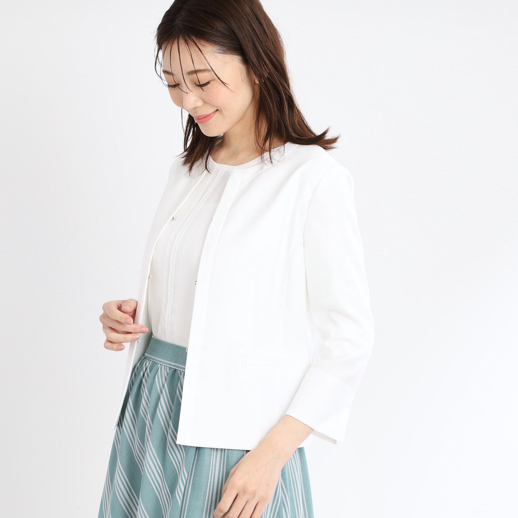 Reflect「【夏SALE／UVカット／接触冷感／洗える／セットアップ可】ドライタッチジャケット」|ノーカラージャケット|