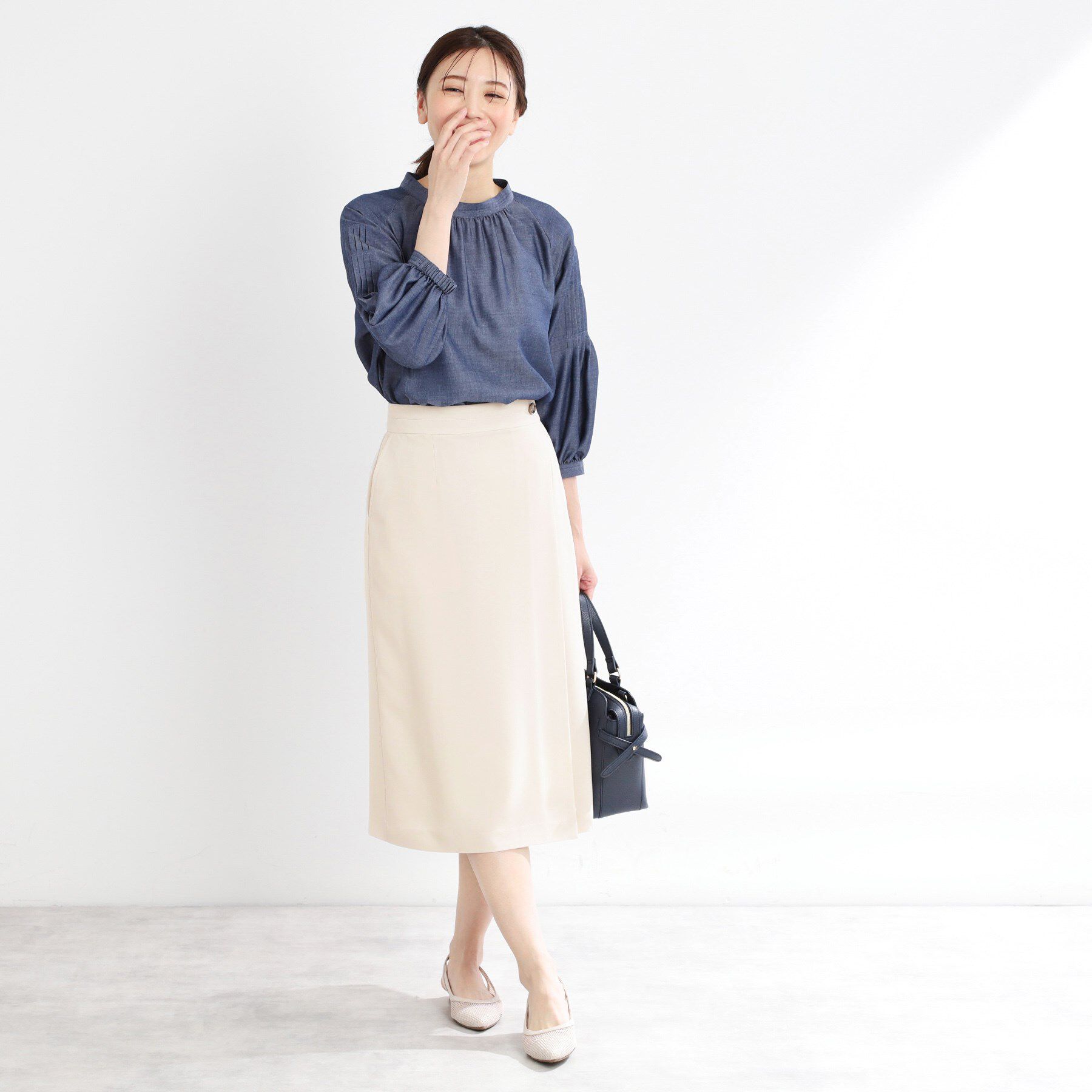 Reflect「【UVカット／洗える／セットアップ可】ラップ風ナロースカート」|スカート|