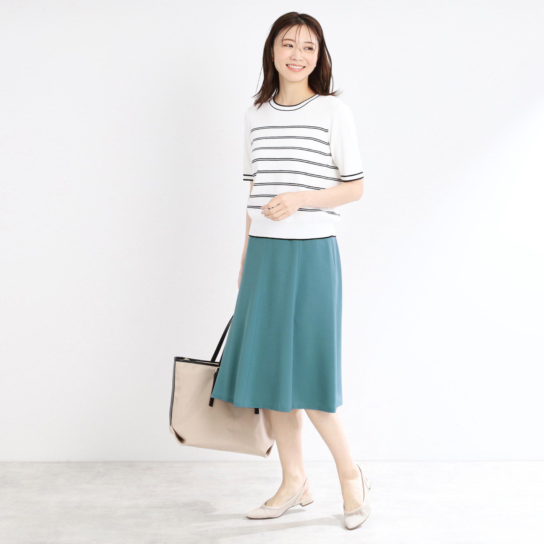 Reflect「【マシンウォッシュ可／細見え】フレアシルエットスカート」|スカート|