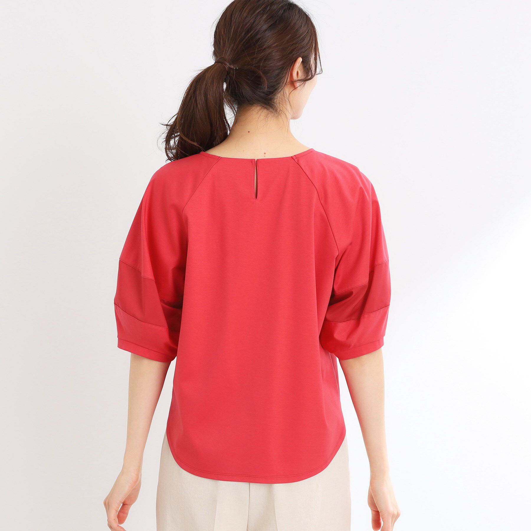 Reflect「【マシンウォッシュ可】キレイめラグランスリーブジャージ」|Tシャツ・カットソー|