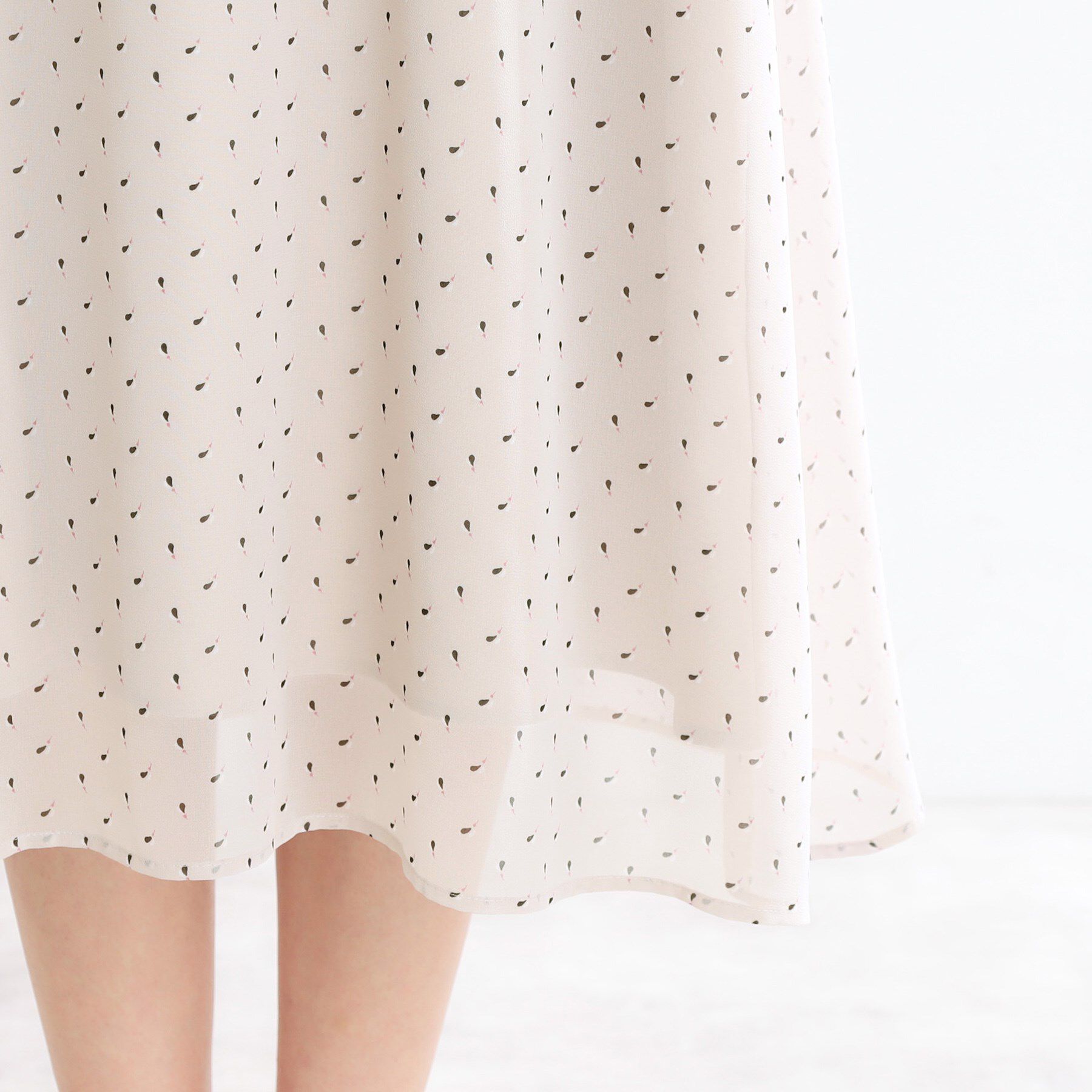 Reflect「【夏SALE／WEB先行カラーあり／リボン取り外し可／マシンウォッシュ可】コツキ柄プリントワンピース」|ワンピース|